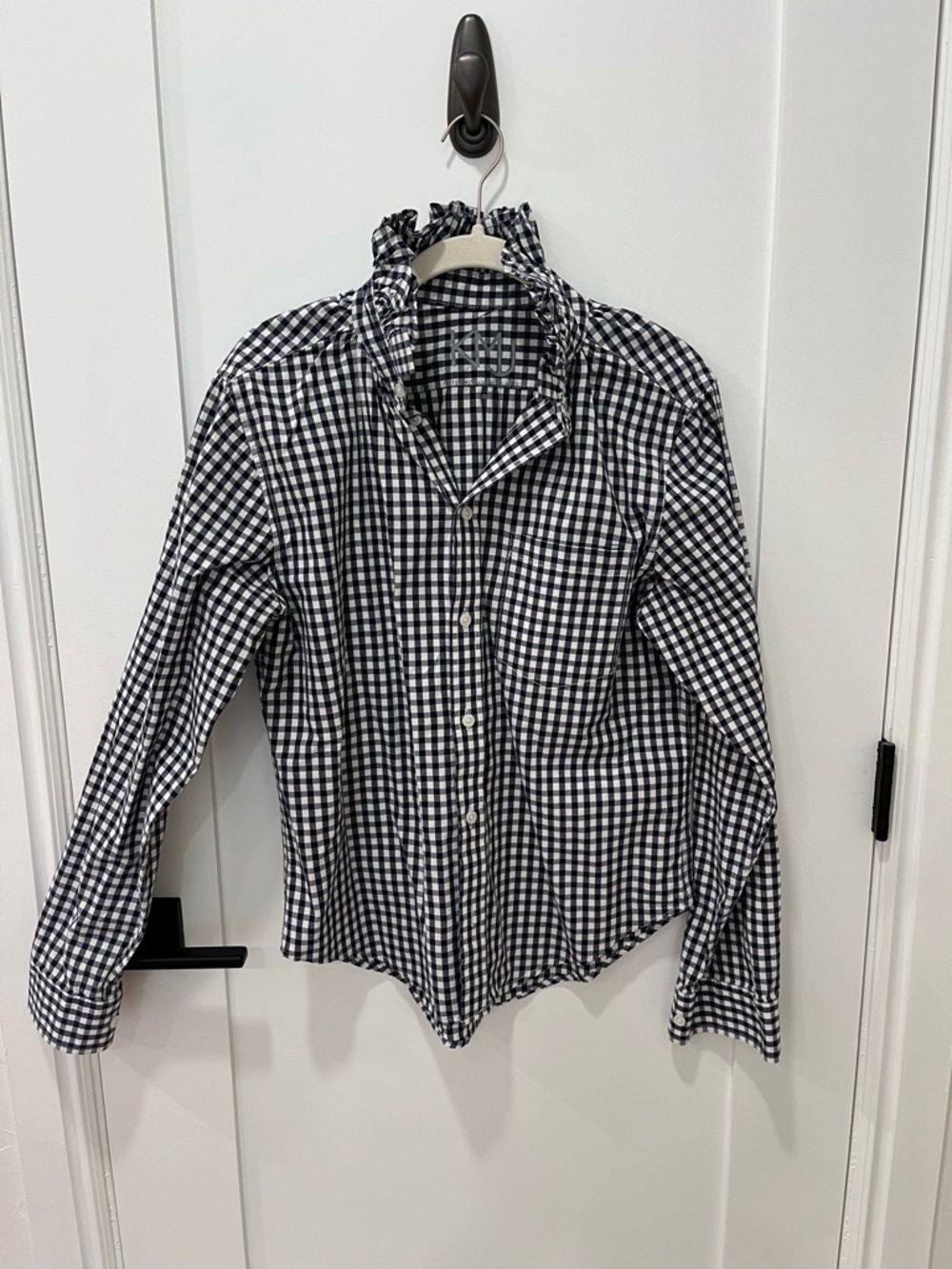 KMJ Quarantina Shirt navy and white gingham